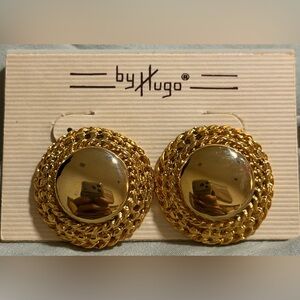 HUGO Gold-Tone Statement Earrings B7
